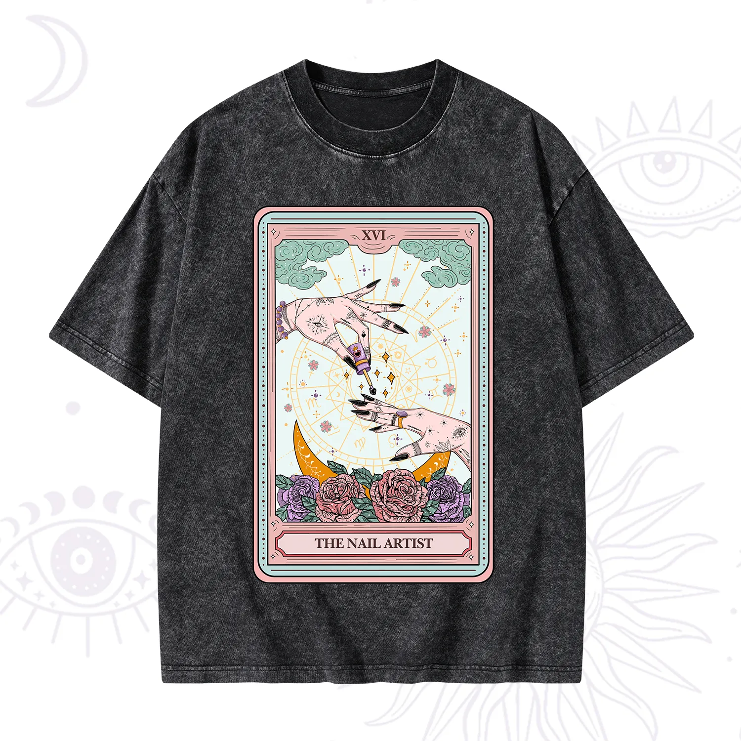 Purplehecate The Nail Artist Tarot Washed T-Shirt