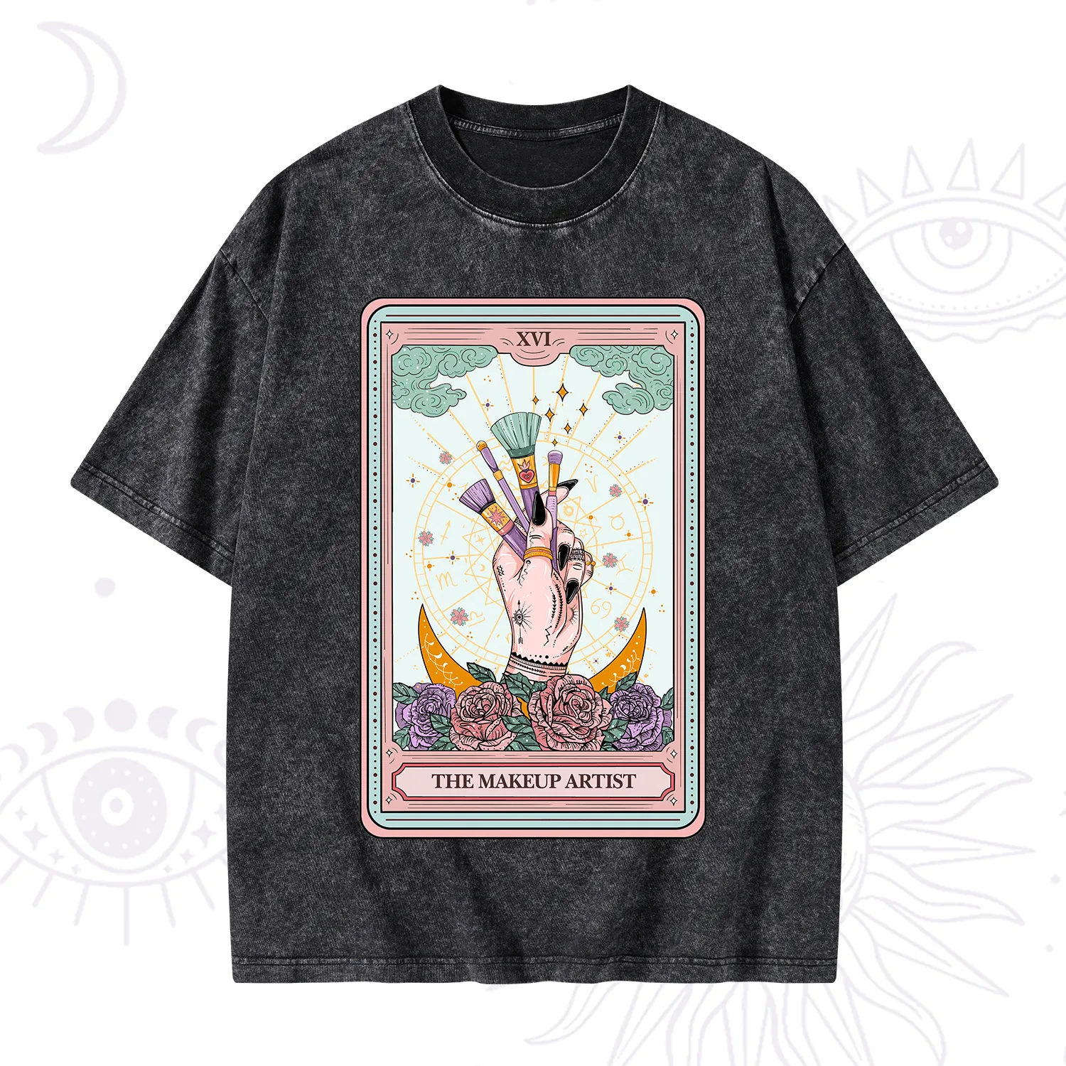 Purplehecate The Makeup Artist Life Tarot Washed T-Shirt