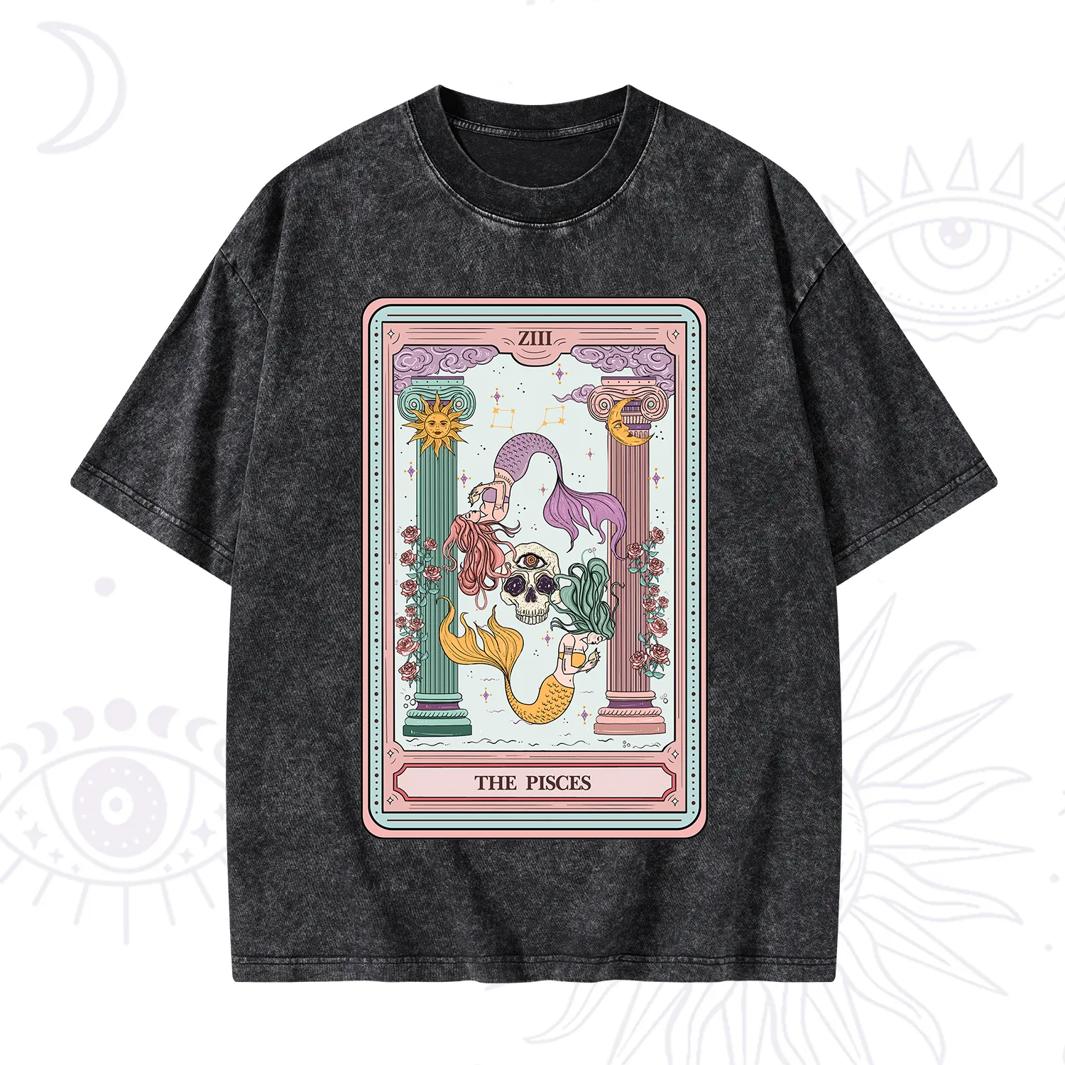 Purplehecate The Pisces Goddess Tarot Washed T-Shirt