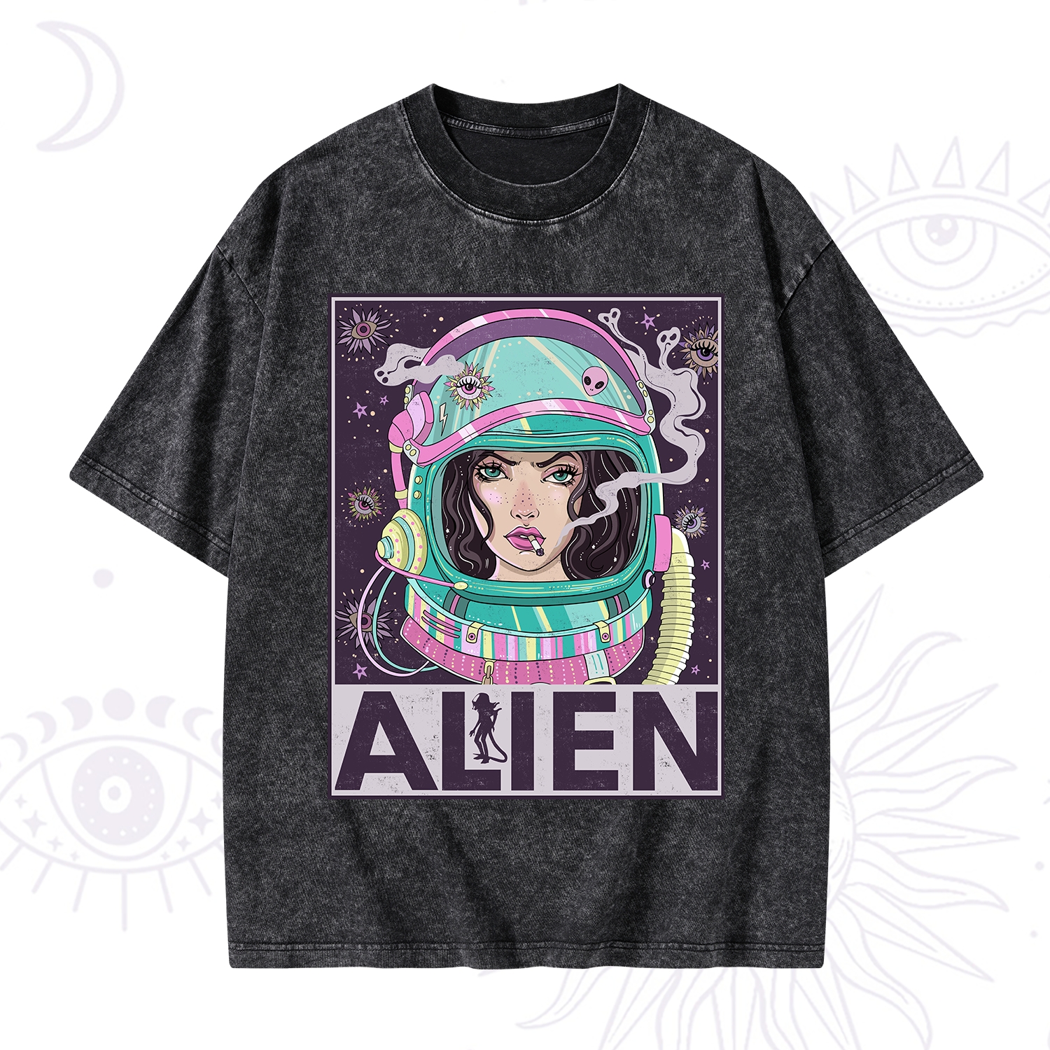 Purplehecate Galactic Encounter Washed T-Shirt