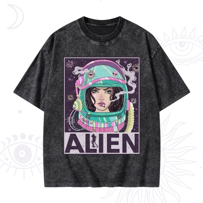 Purplehecate Galactic Encounter Washed T-Shirt