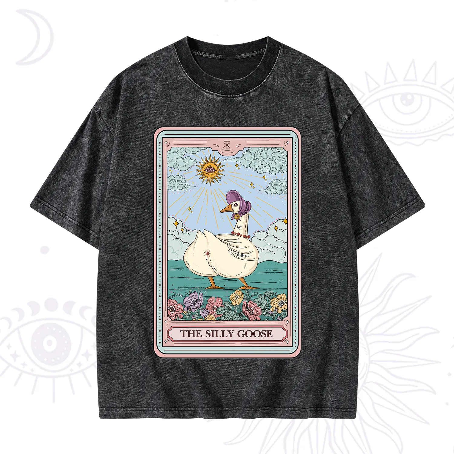 Purplehecate The Silly Goose Tarot Washed T-Shirt