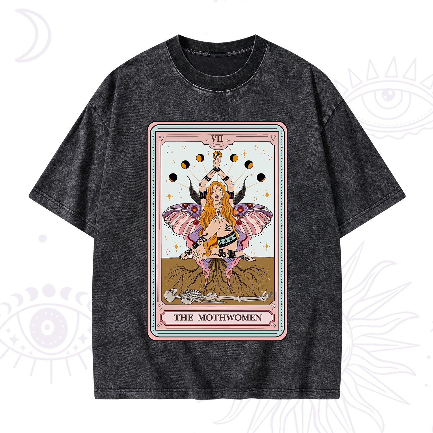 Purplehecate The Mothwomen Tarot Card Washed T-Shirt