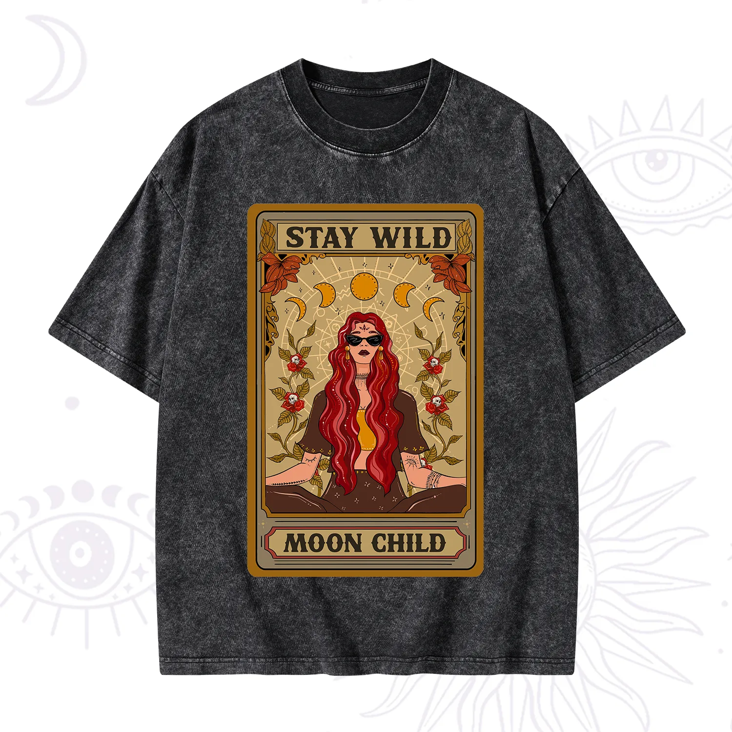 Purplehecate The Stay Wild Moon Child Oracle Card  Washed T-Shirt
