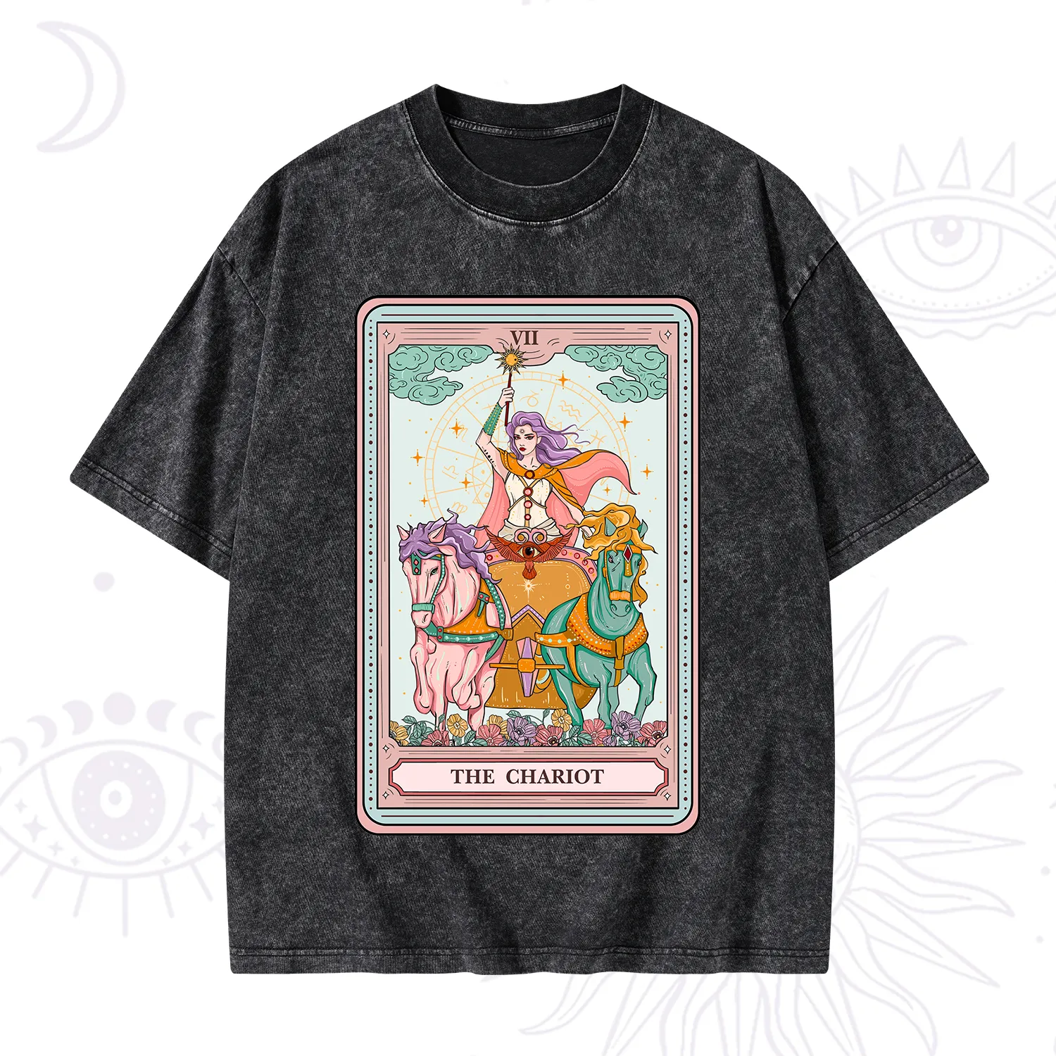 Purplehecate The Chariot Tarot Washed T-Shirt