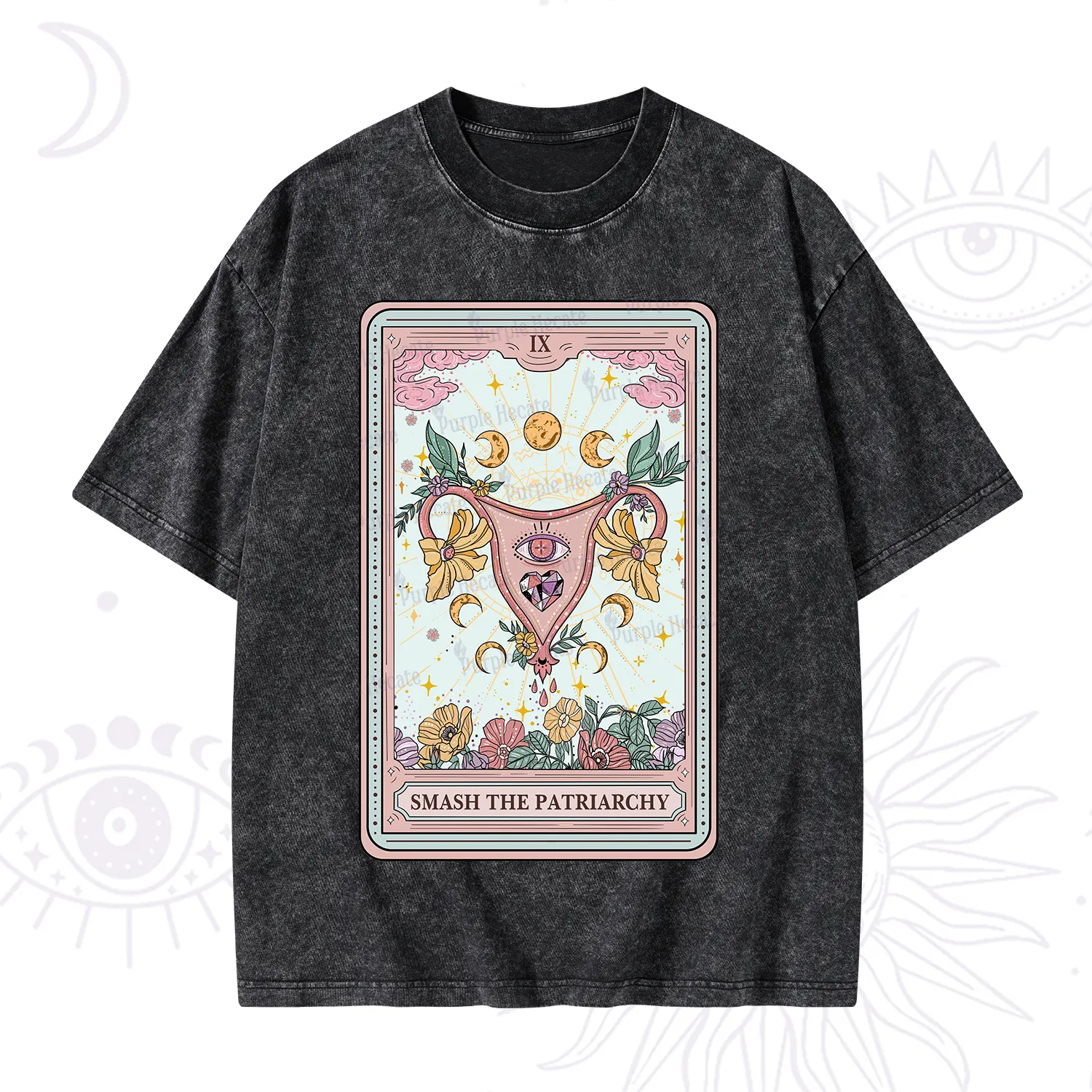 Purplehecate The Smash the Patriarchy Tarot Washed T-Shirt