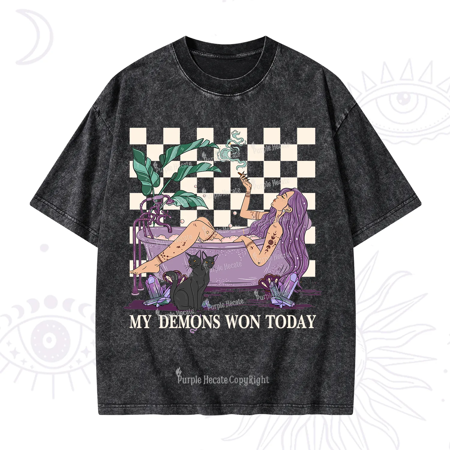 Purplehecate My Demons Won Today Washed T-Shirt