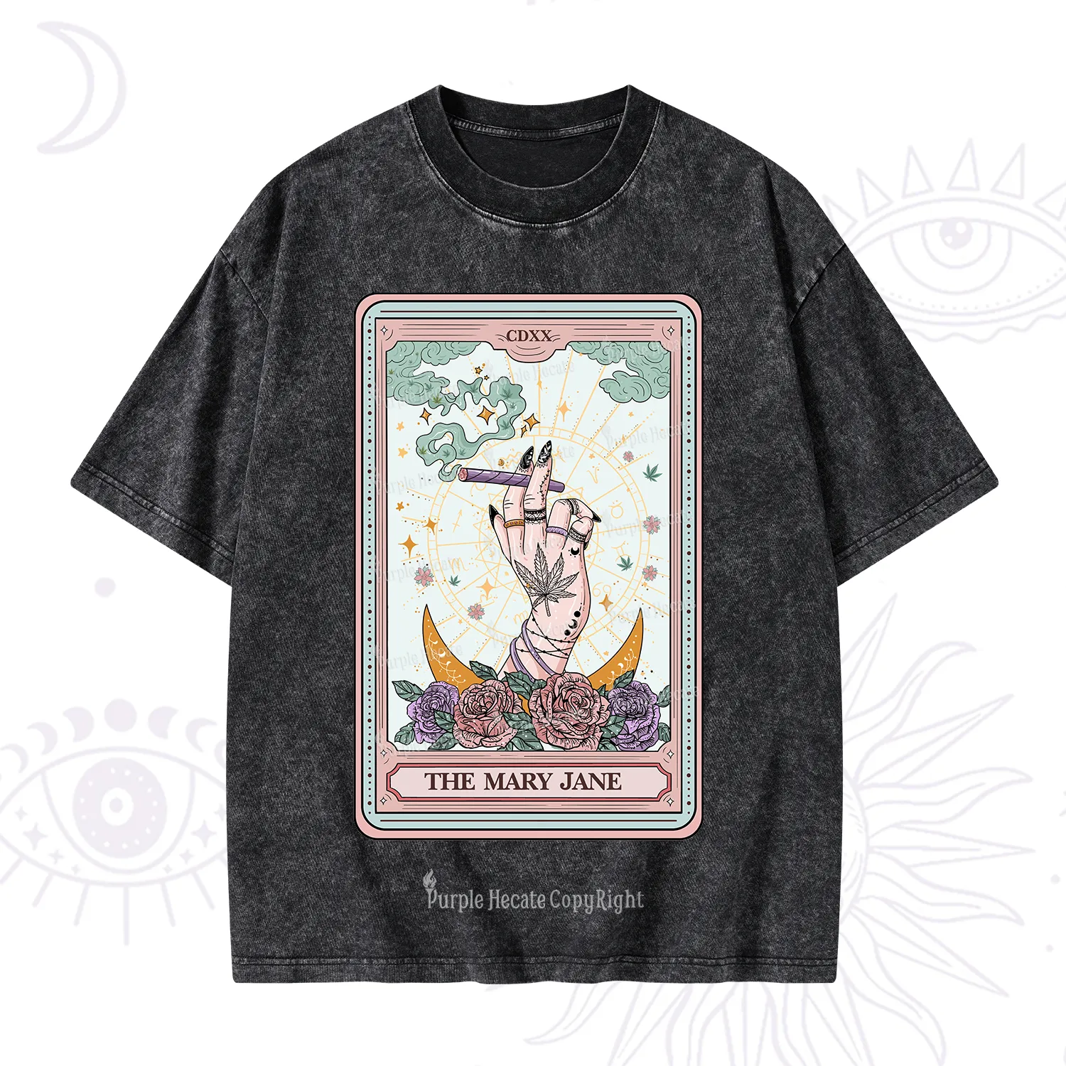 Purplehecate The Mary Jane Tarot Washed T-Shirt