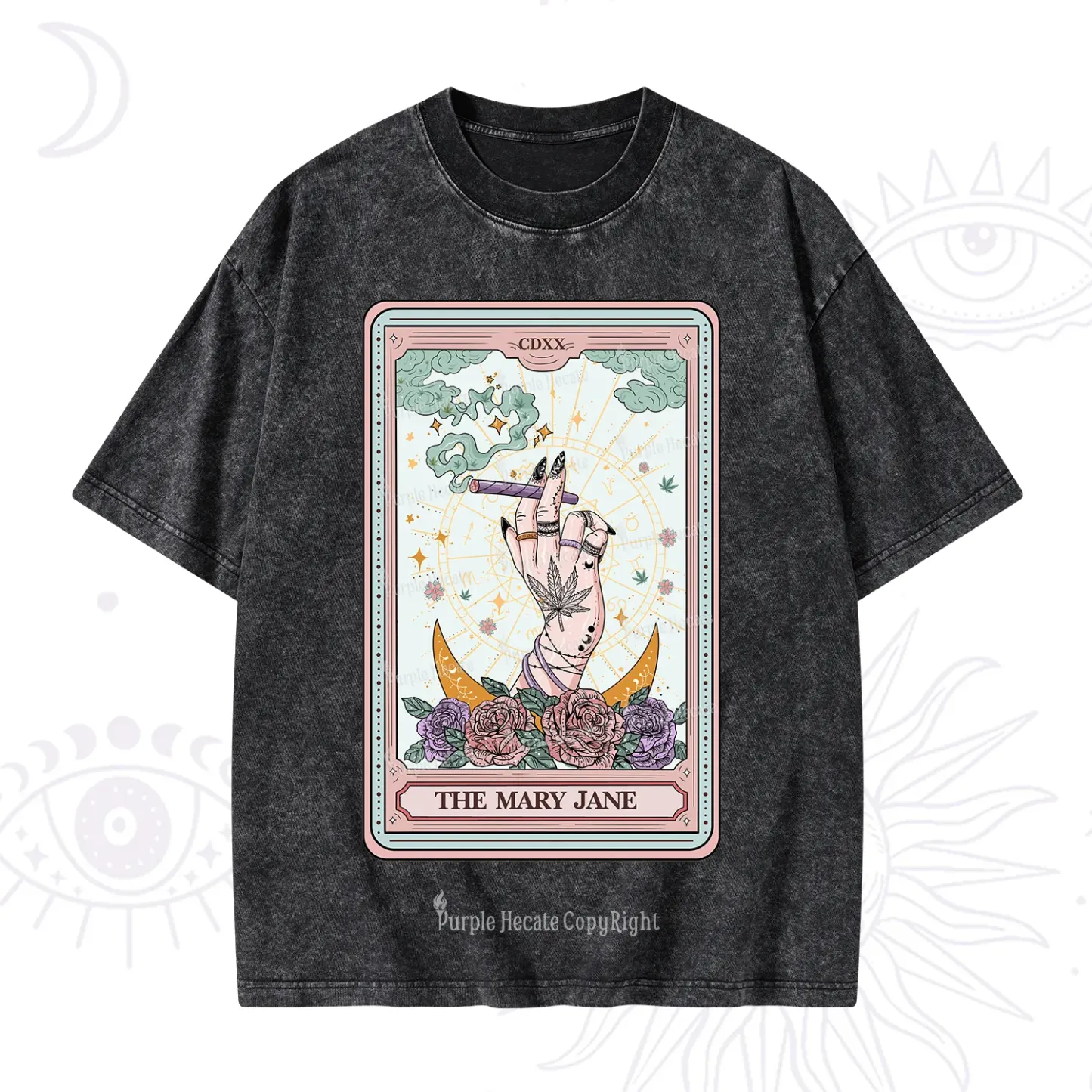 Purplehecate The Mary Jane Tarot Washed T-Shirt