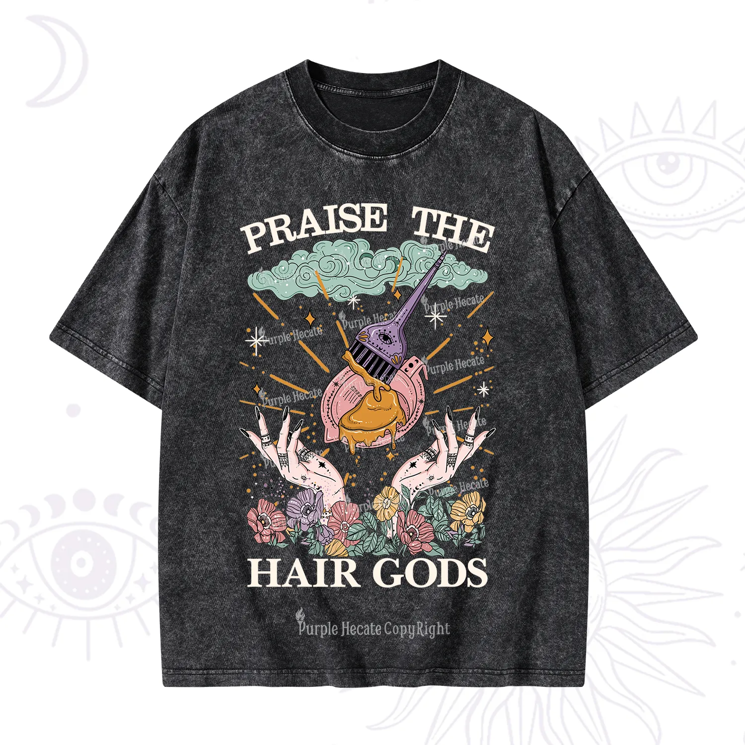 Purplehecate Praise The Hair Gods Washed T-Shirt