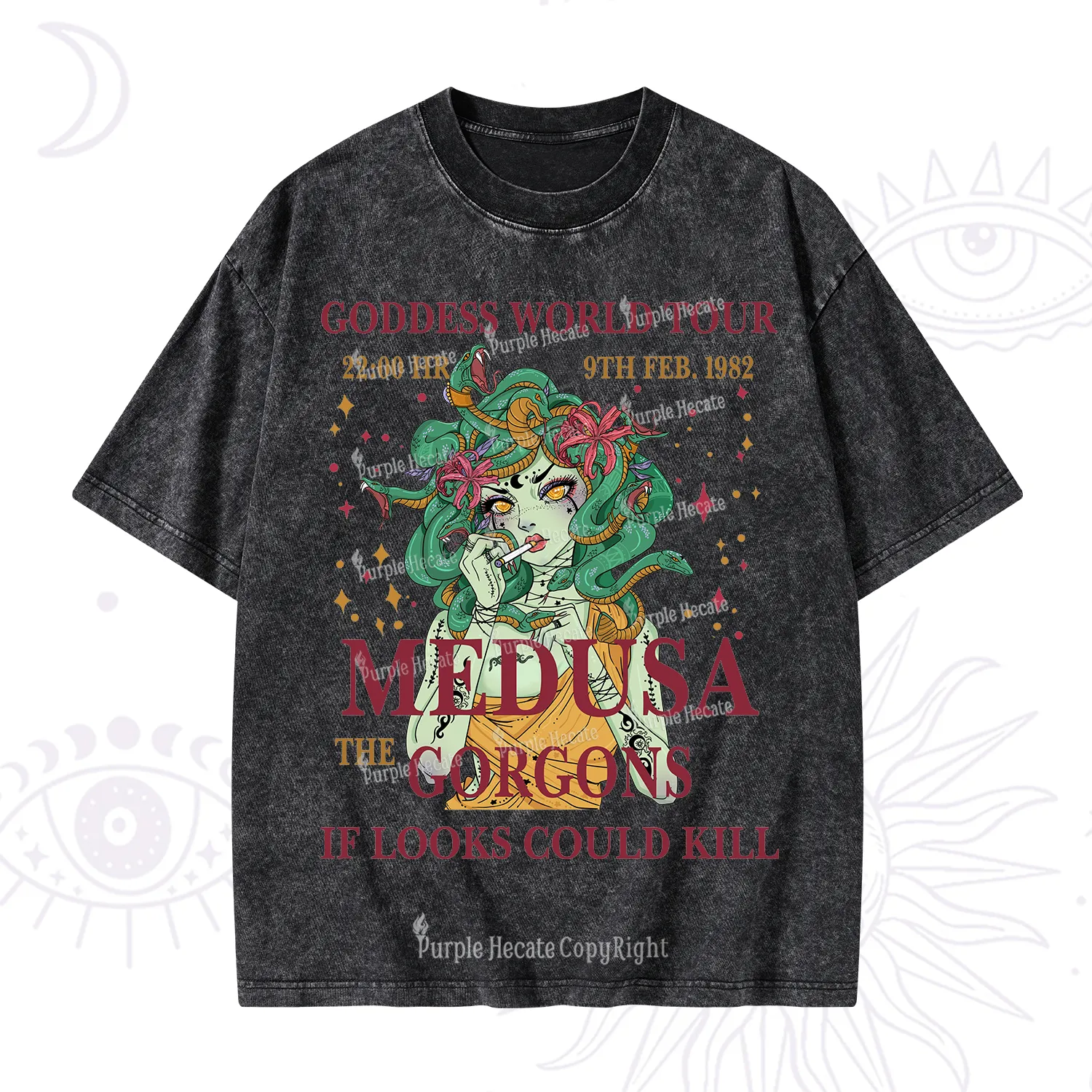 Purplehecate Medusa The Gorgons Washed T-Shirt