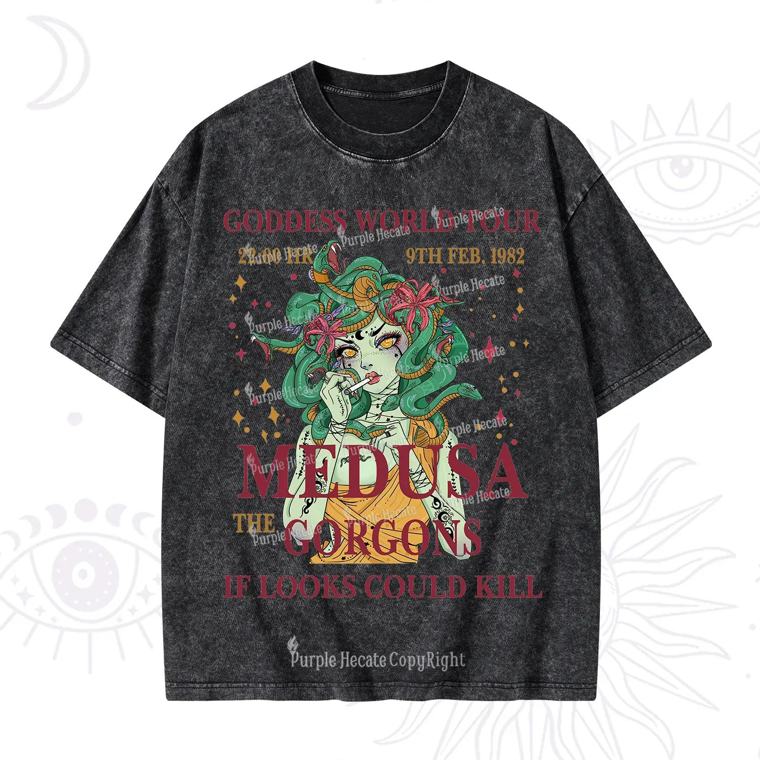 Purplehecate Medusa The Gorgons Washed T-Shirt