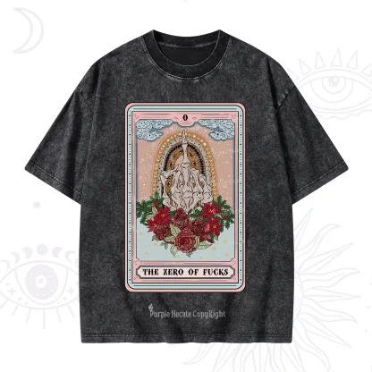 Purplehecate The Zero Of Fucks Tarot Christmas Washed T-Shirt