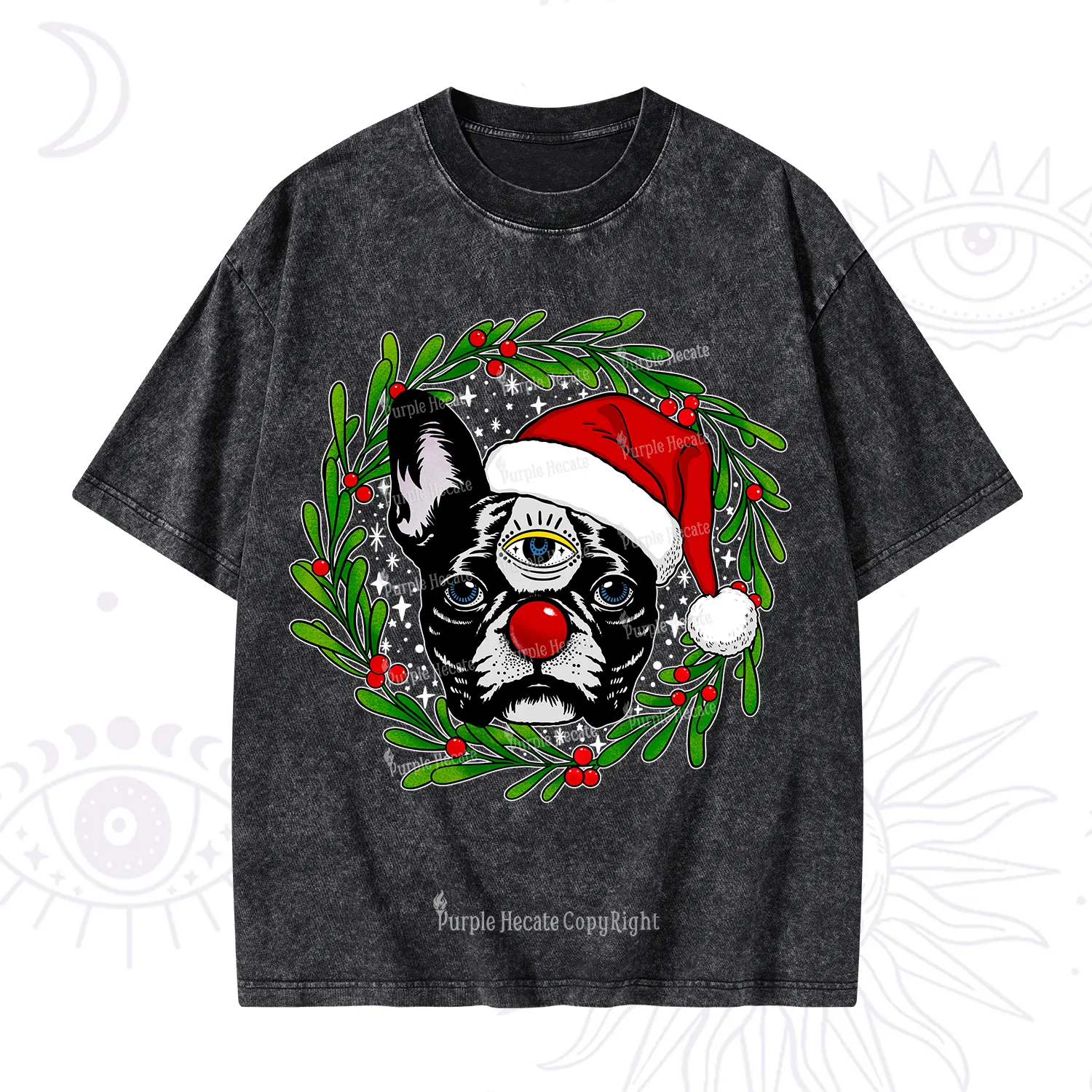 Purplehecate Like A Boss Christmas Washed T-Shirt