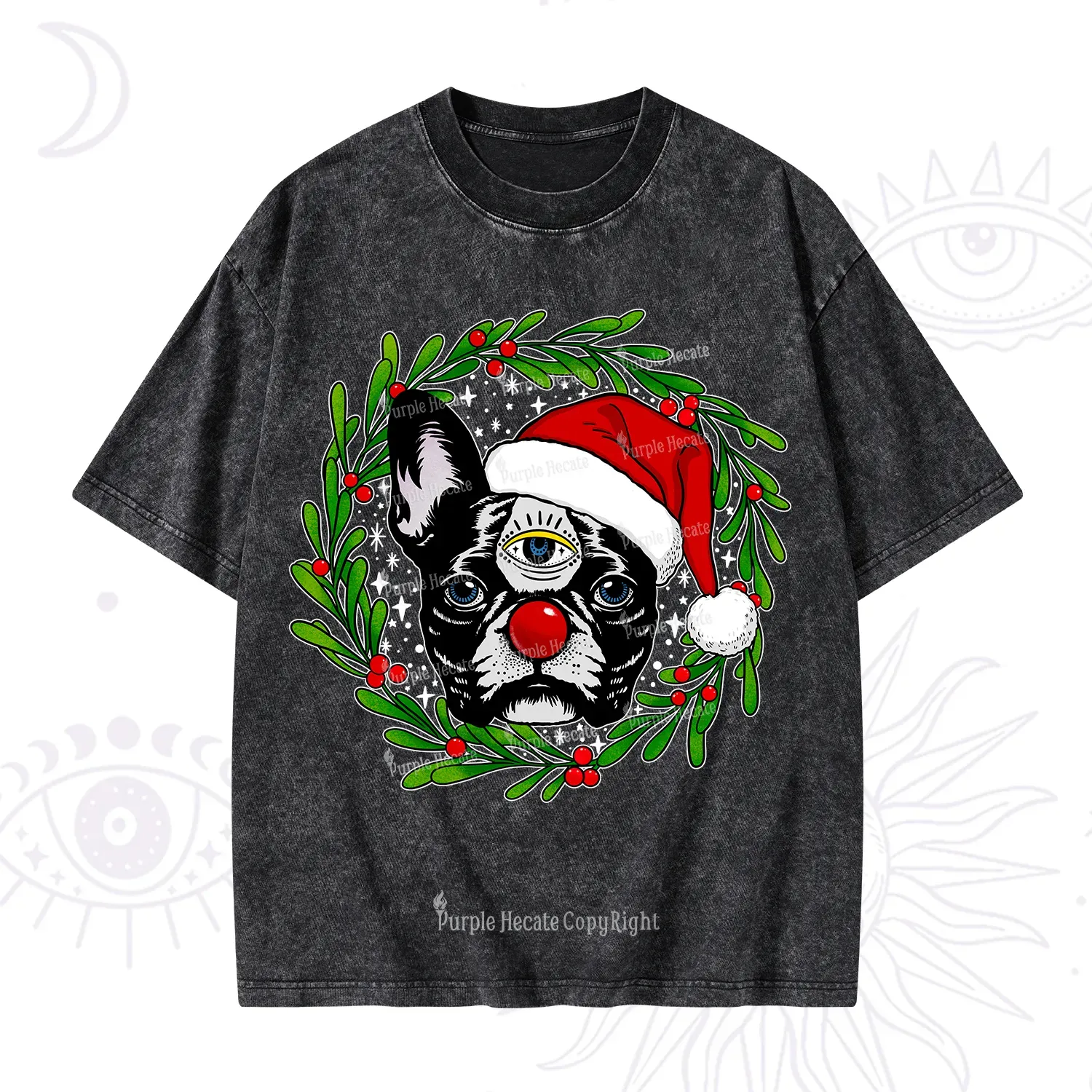 Purplehecate Like A Boss Christmas Washed T-Shirt