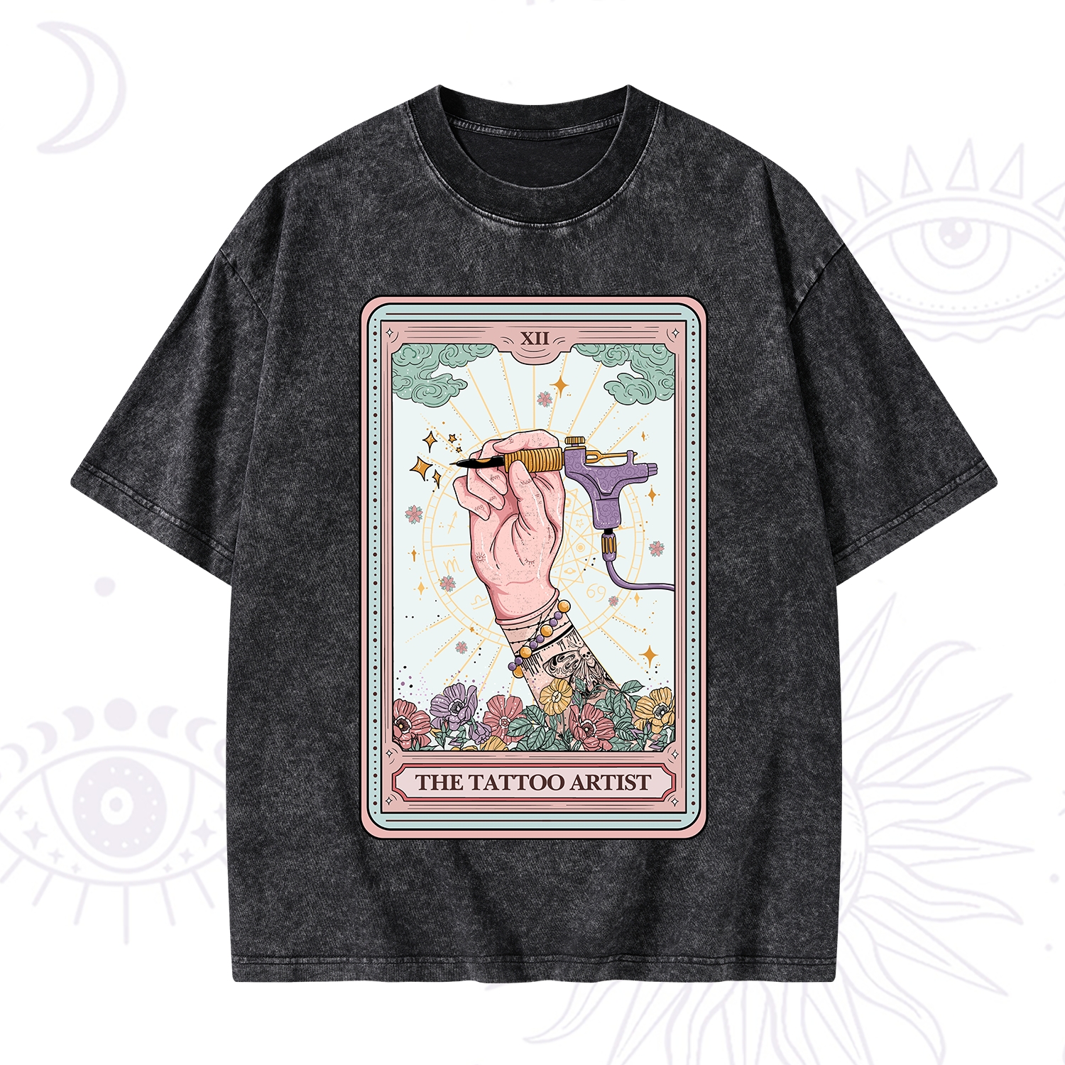 Purplehecate The Tattoo Artist Tarot Card Washed T-Shirt