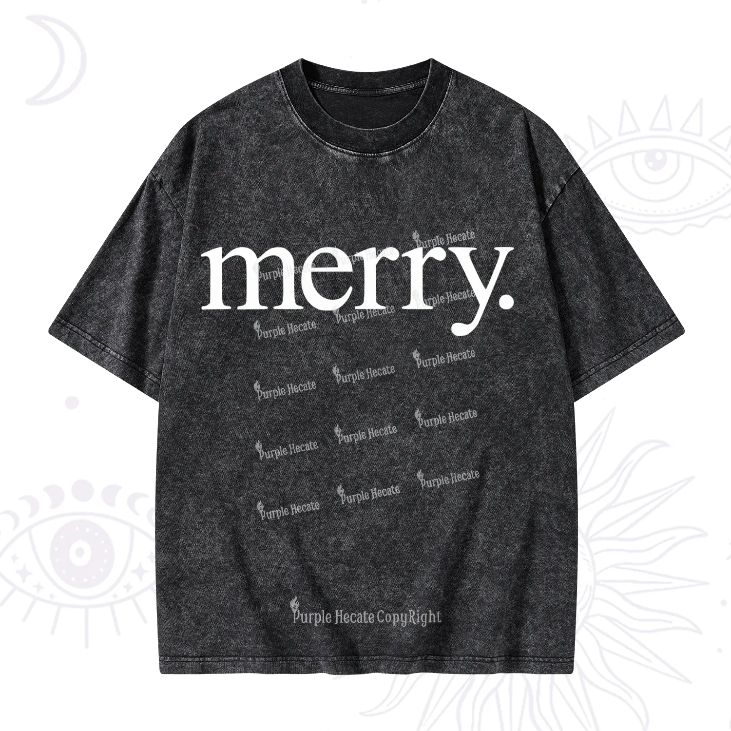 Purplehecate Merry Christmas Washed T-Shirt