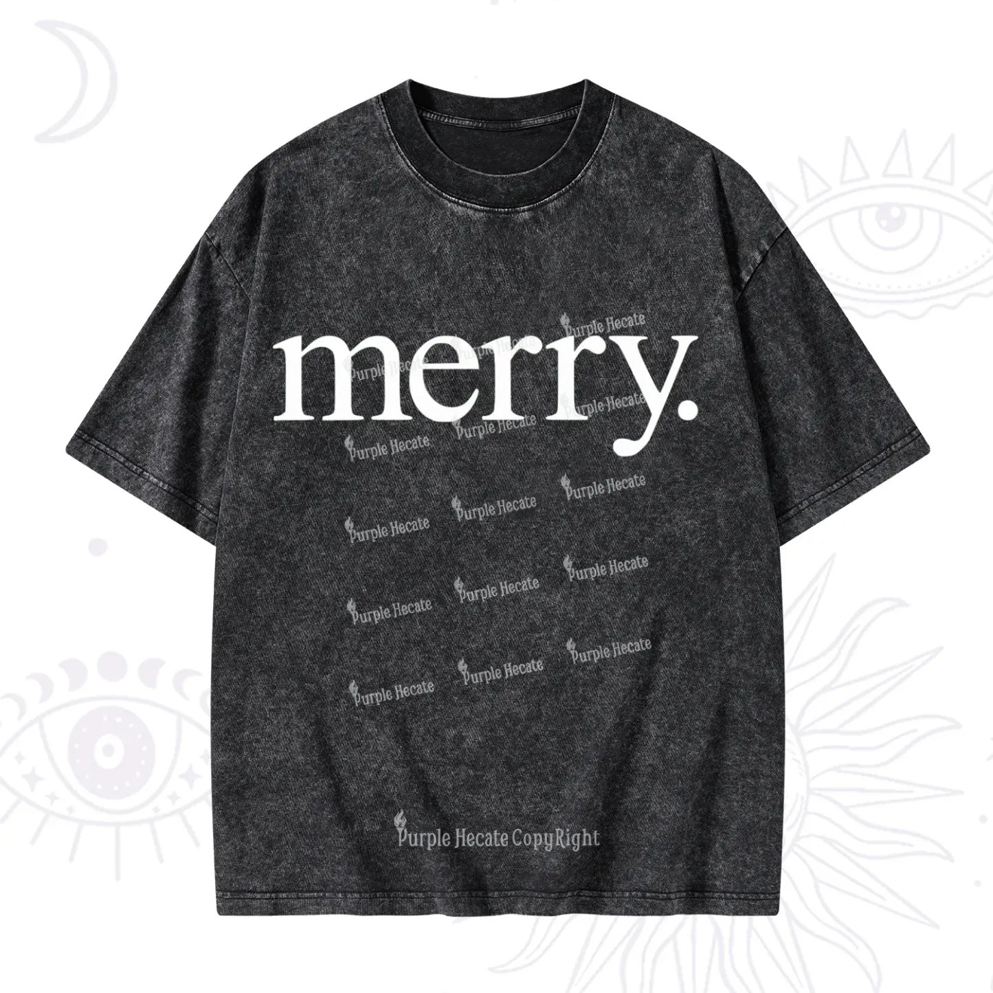 Purplehecate Merry Christmas Washed T-Shirt