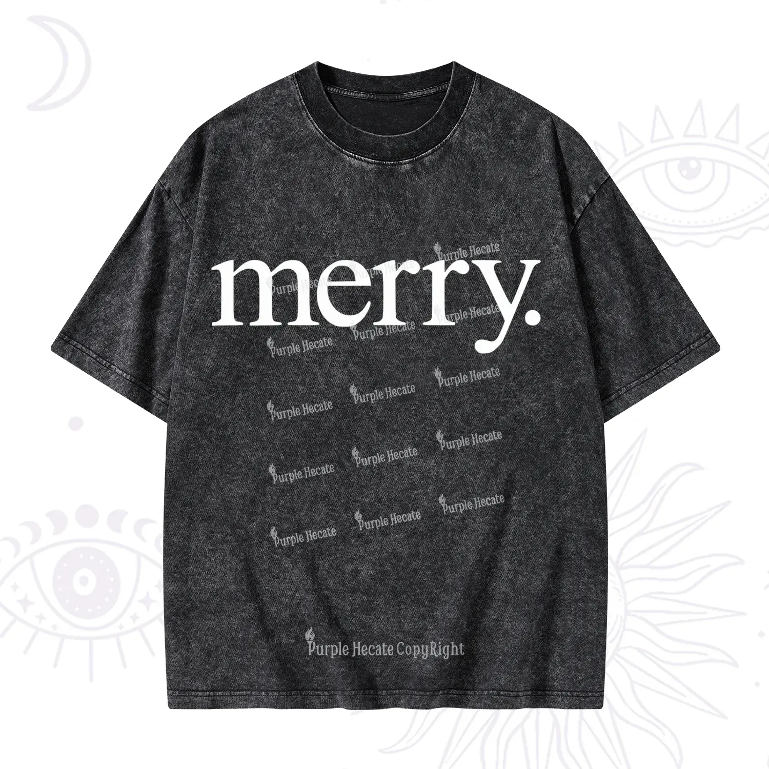 Purplehecate Merry Christmas Washed T-Shirt