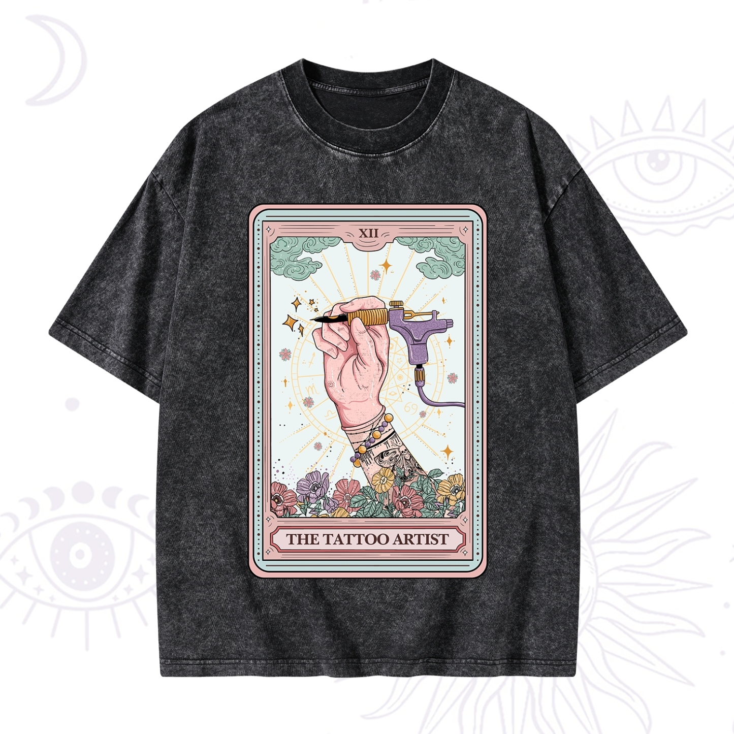 Purplehecate The Tattoo Artist Tarot Card Washed T-Shirt