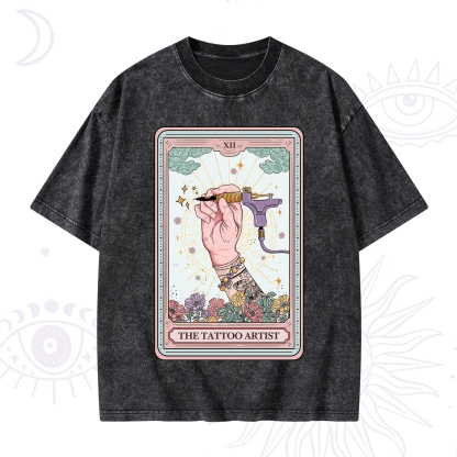 Purplehecate The Tattoo Artist Tarot Card Washed T-Shirt