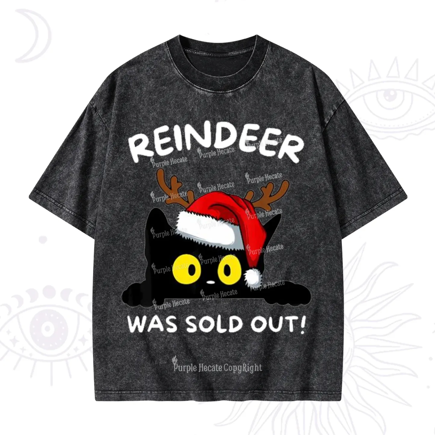 Purplehecate Reindeer Was Sold Out Christmas Washed T-Shirt