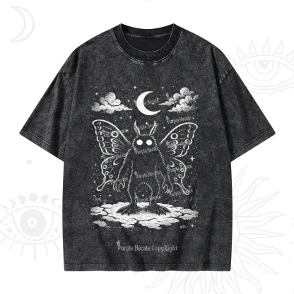 Purplehecate Celestial Cryptid Mothman Washed T-Shirt