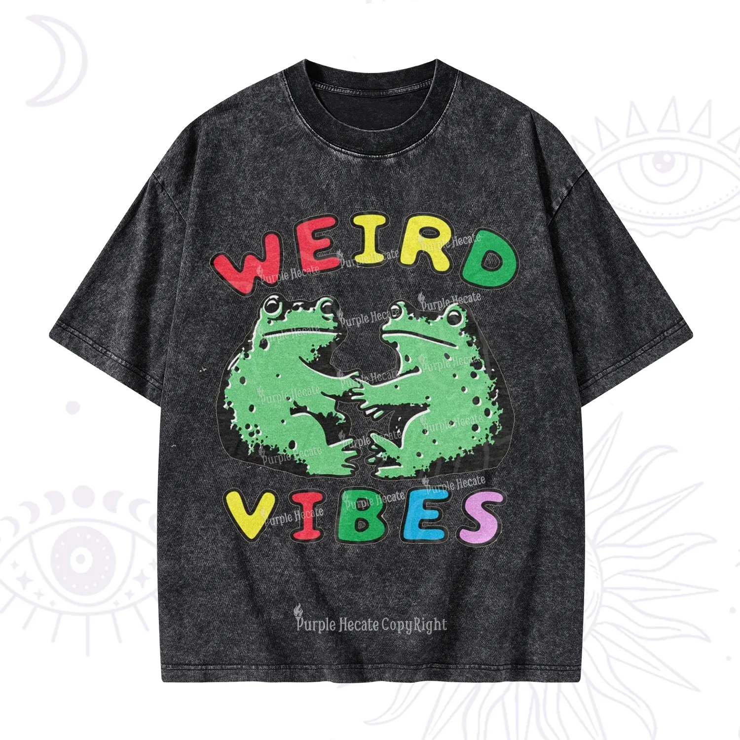 Purplehecate Weird Frog Vibes Washed T-Shirt