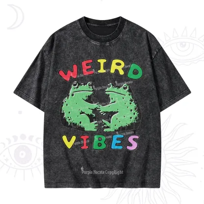 Purplehecate Weird Frog Vibes Washed T-Shirt