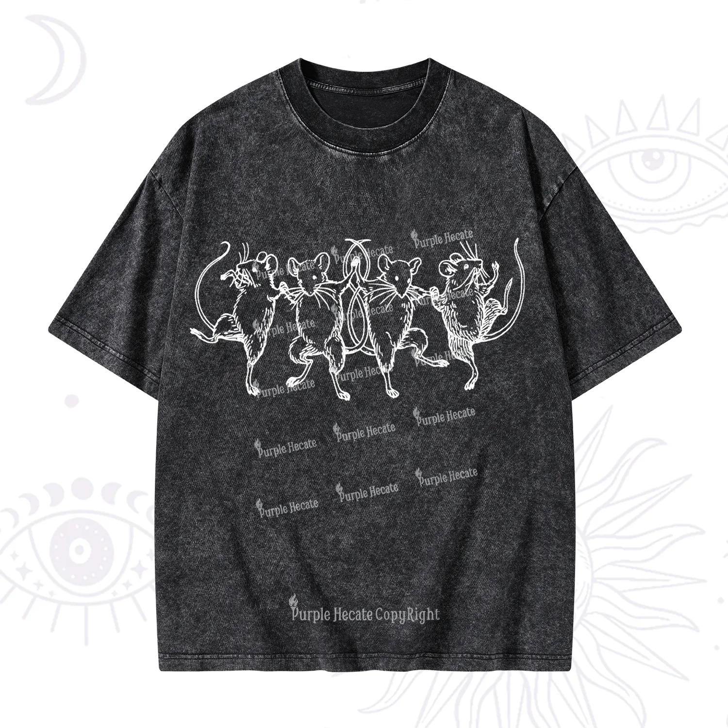 Purplehecate Dancing Rats Washed T-Shirt