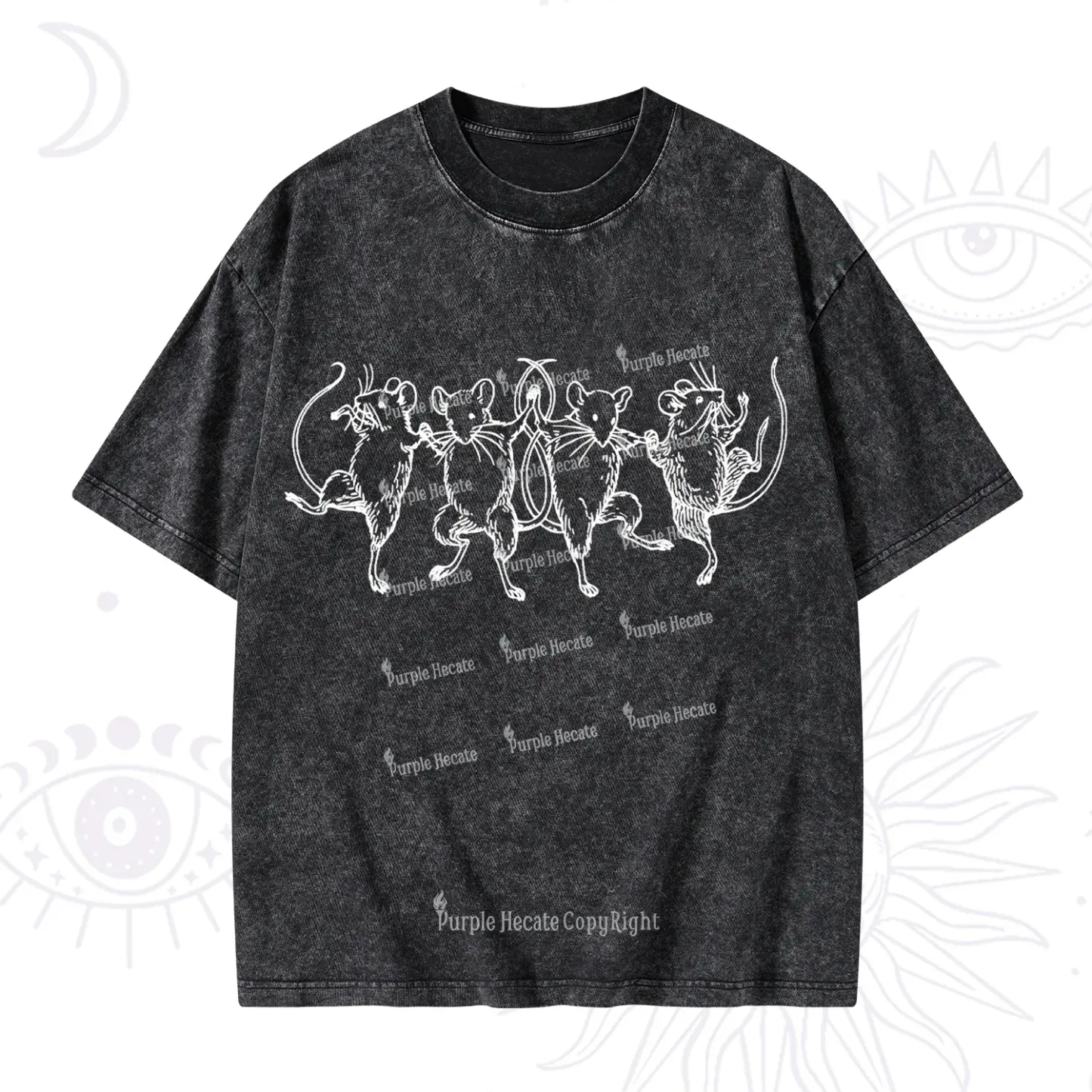 Purplehecate Dancing Rats Washed T-Shirt