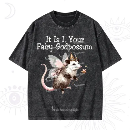 Purplehecate It Is I Your Fairy Godpossum Washed T-Shirt