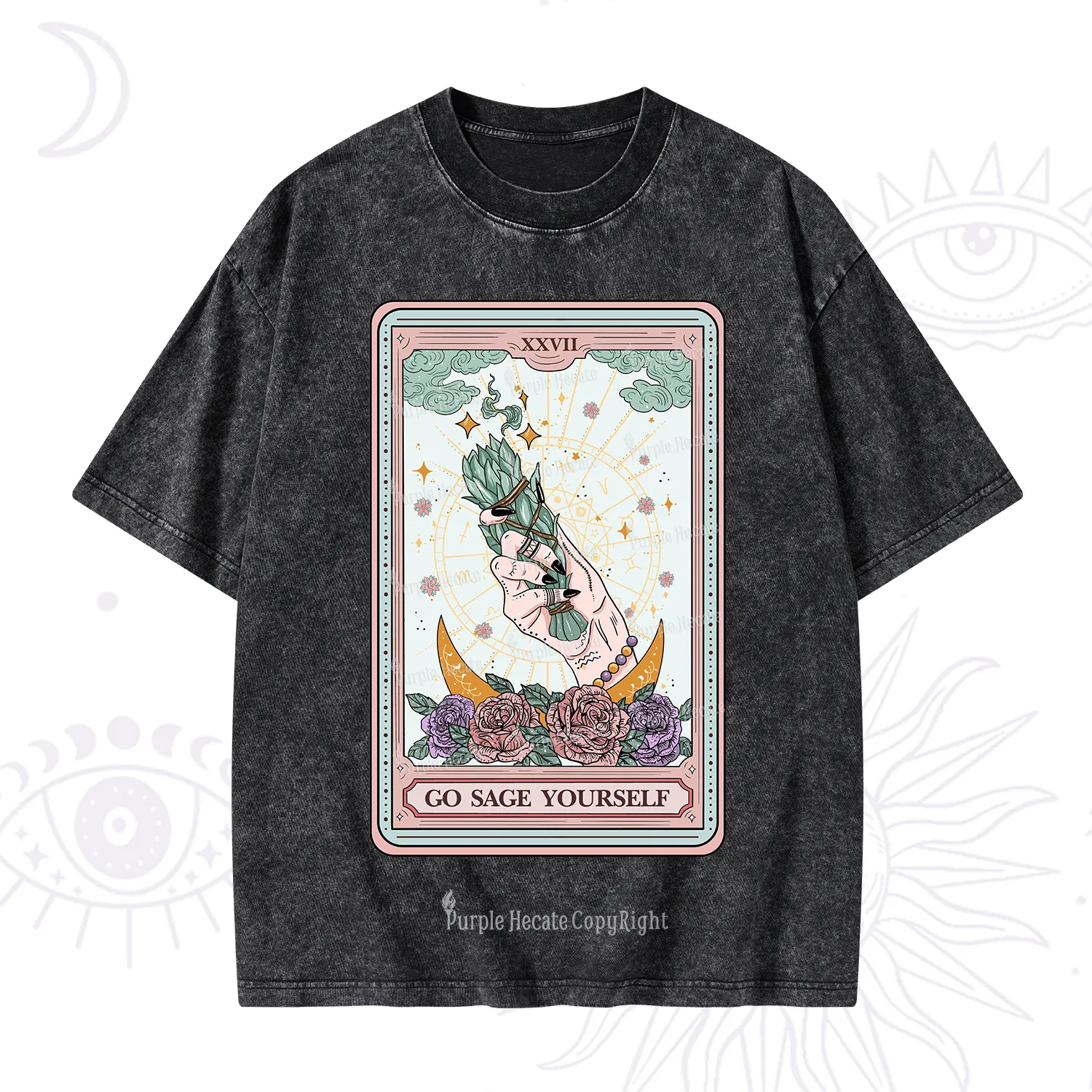 Purplehecate The Go Sage Yourself Tarot Washed T-Shirt
