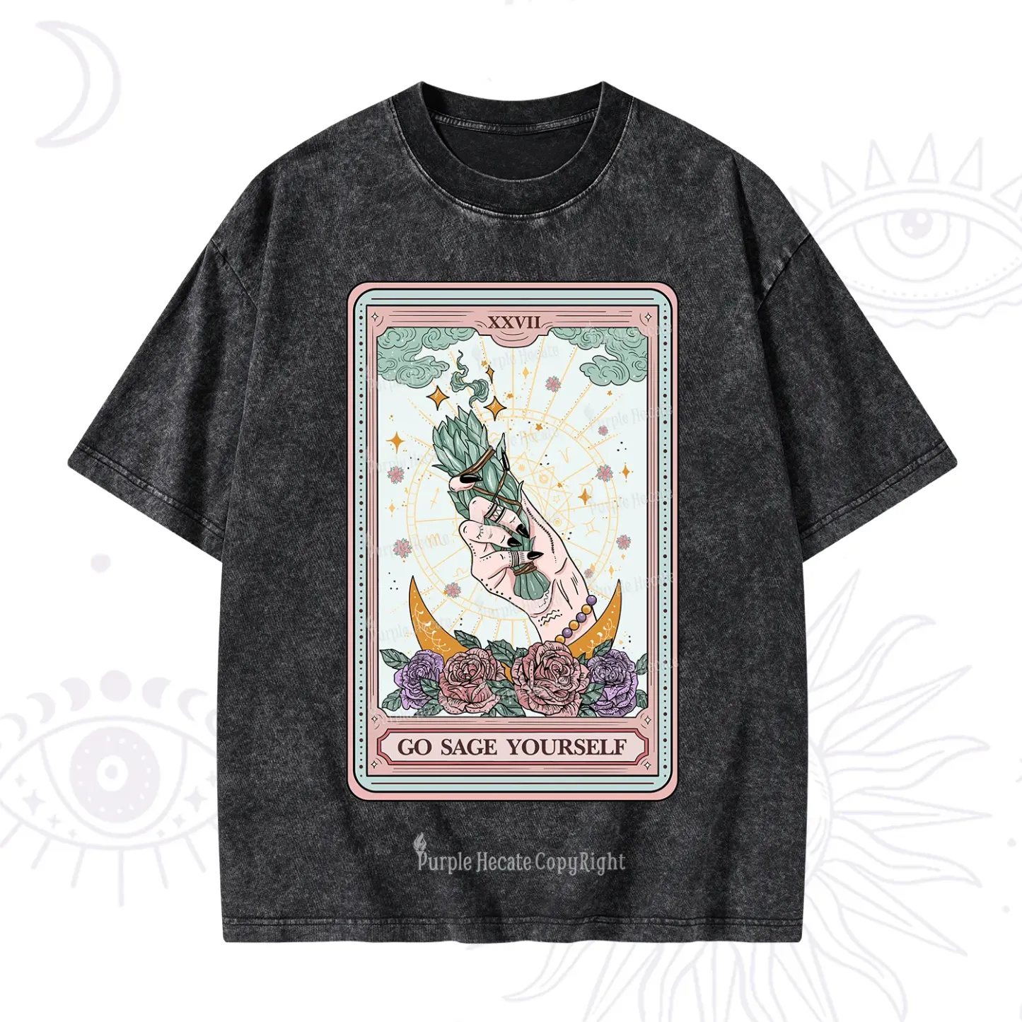 Purplehecate The Go Sage Yourself Tarot Washed T-Shirt
