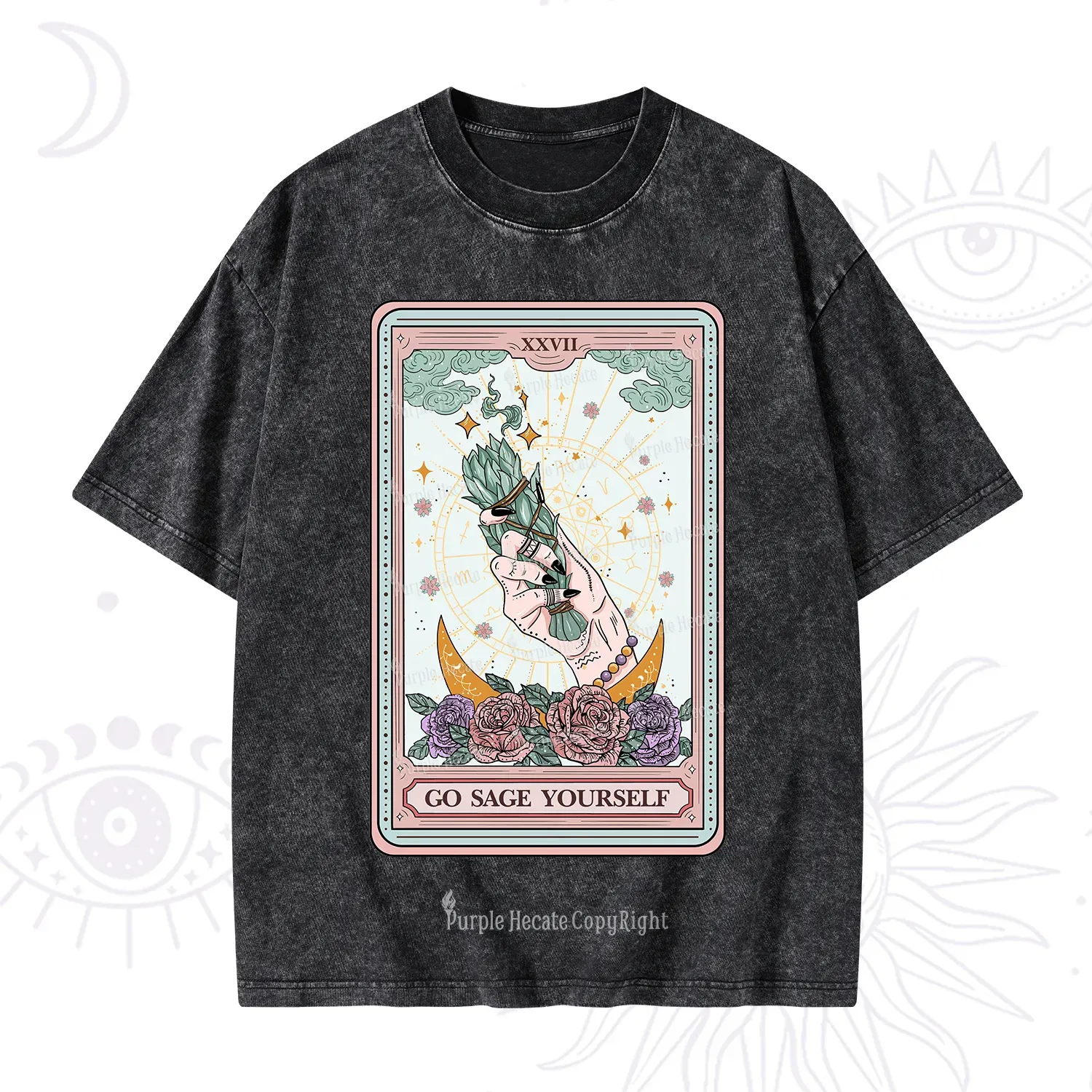 Purplehecate The Go Sage Yourself Tarot Washed T-Shirt