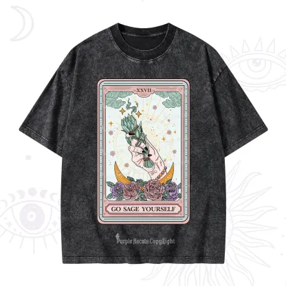 Purplehecate The Go Sage Yourself Tarot Washed T-Shirt