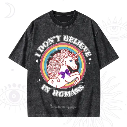 Purplehecate I Don't Believe In Humans Washed T-Shirt