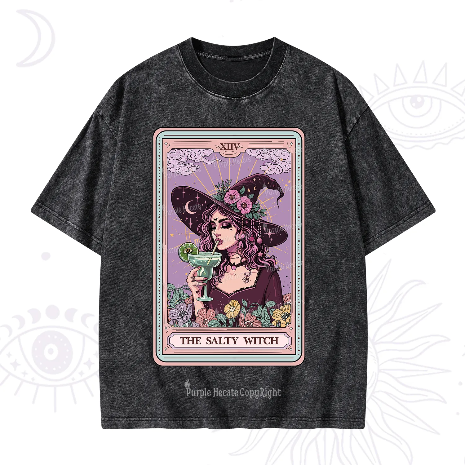 Purplehecate The Salty Witch Tarot Washed T-Shirt