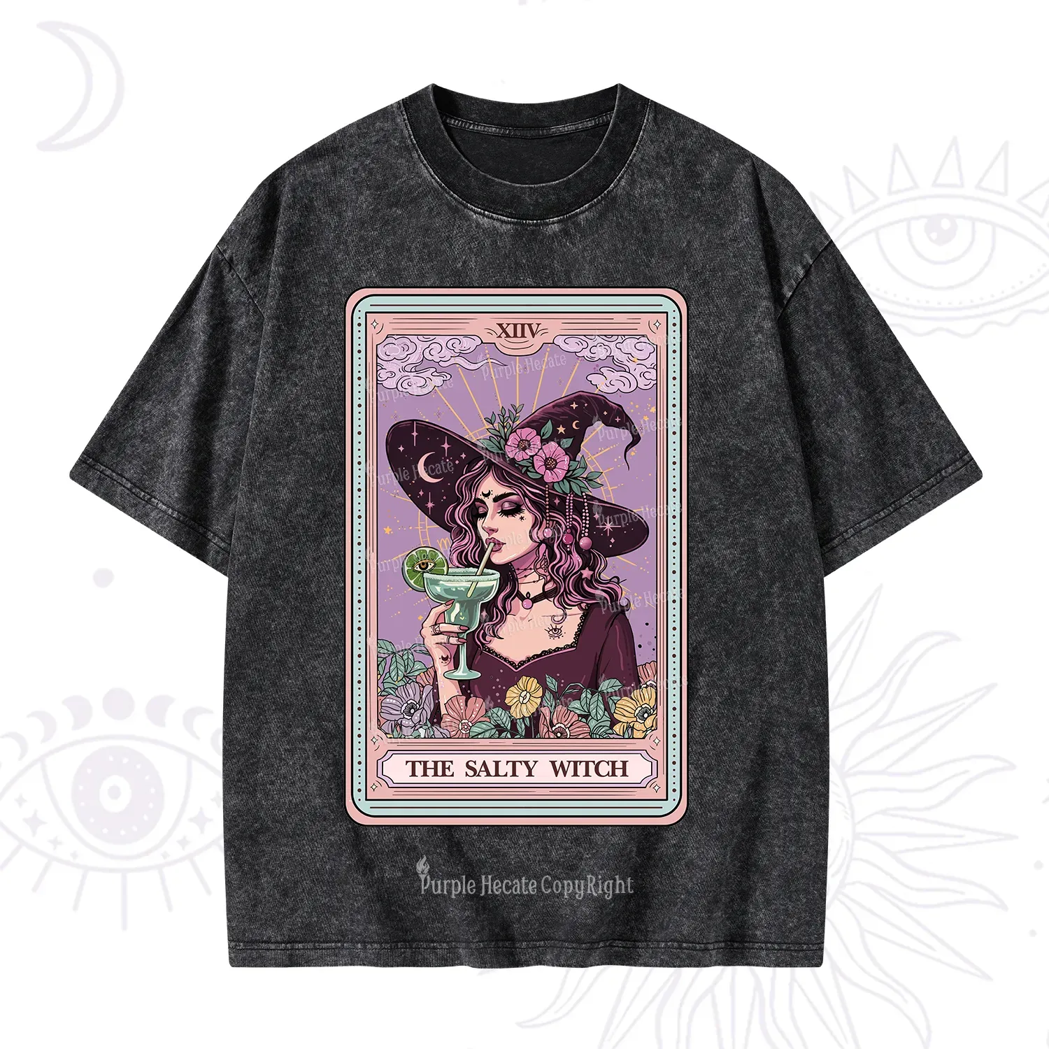 Purplehecate The Salty Witch Tarot Washed T-Shirt