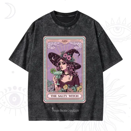 Purplehecate The Salty Witch Tarot Washed T-Shirt
