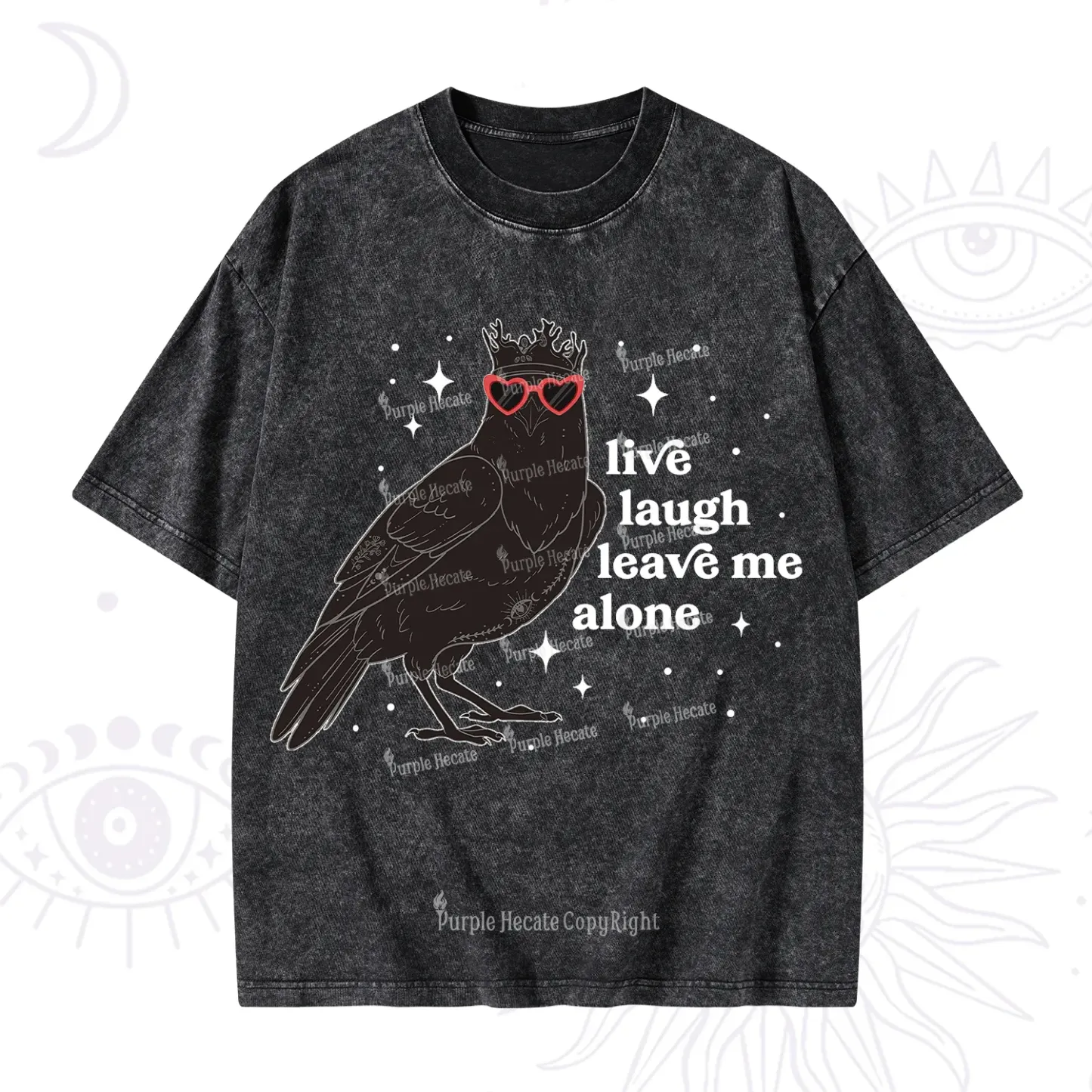 Purplehecate Live Laugh Leave Me Alone Washed T-Shirt