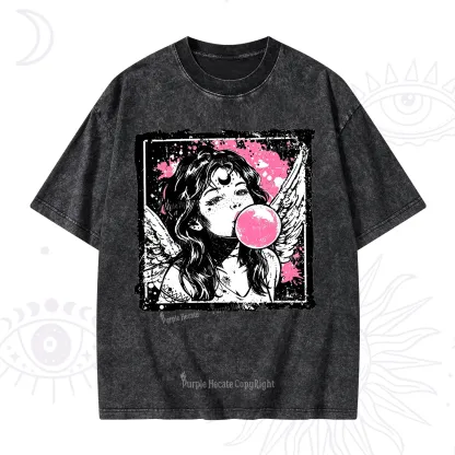 Purplehecate Grunge Angel with Bubblegum Washed T-Shirt