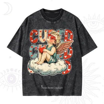 Purplehecate Retro Cupid Vibes Valentine Washed T-Shirt