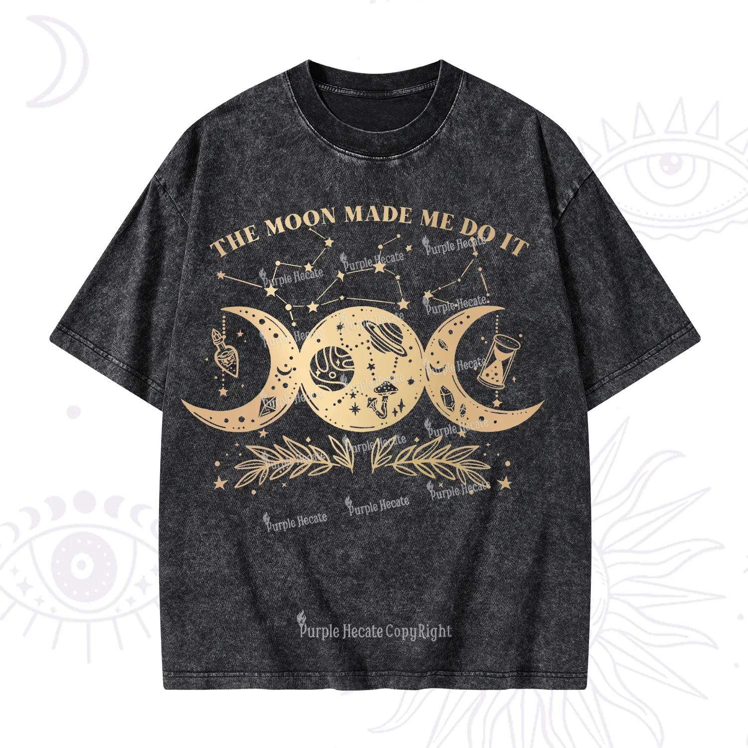 Purplehecate The Moon Made Me Do Itd Washed T-Shirt