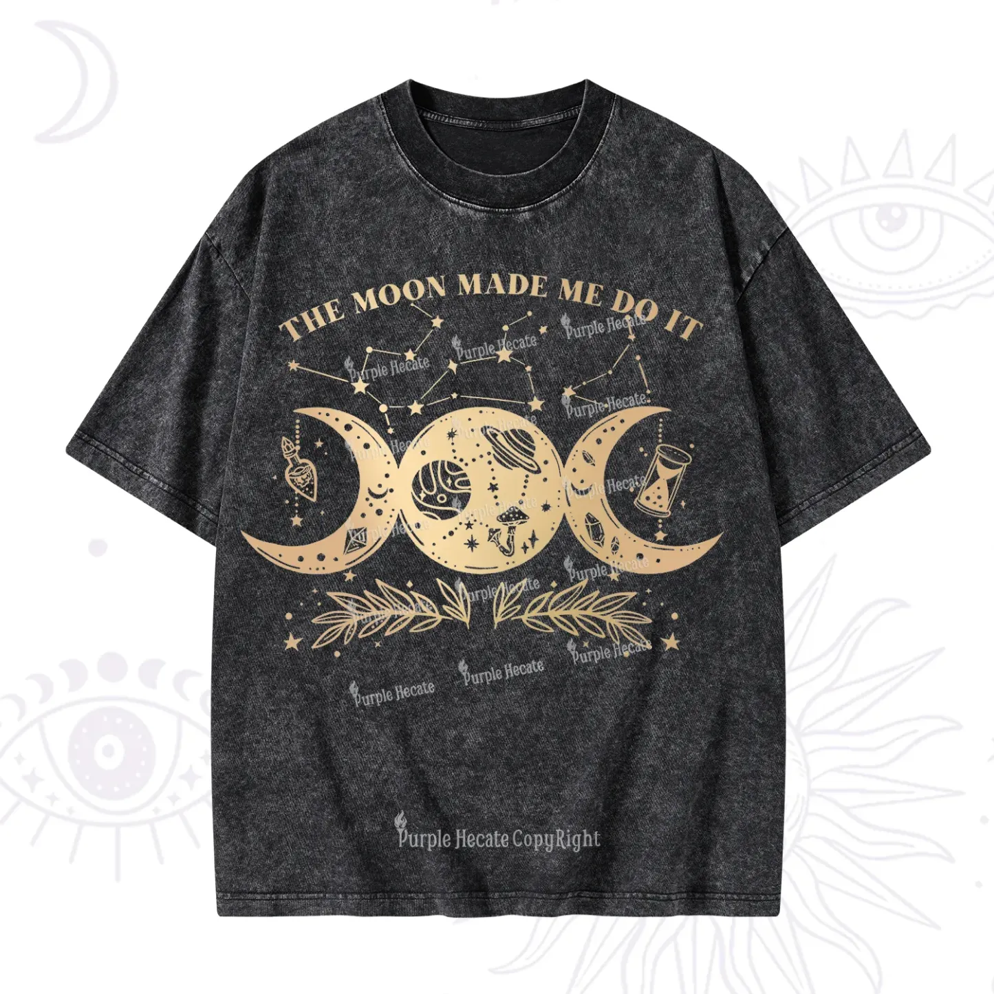 Purplehecate The Moon Made Me Do Itd Washed T-Shirt