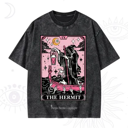 Purplehecate The Hermit Tarot Card Washed T-Shirt