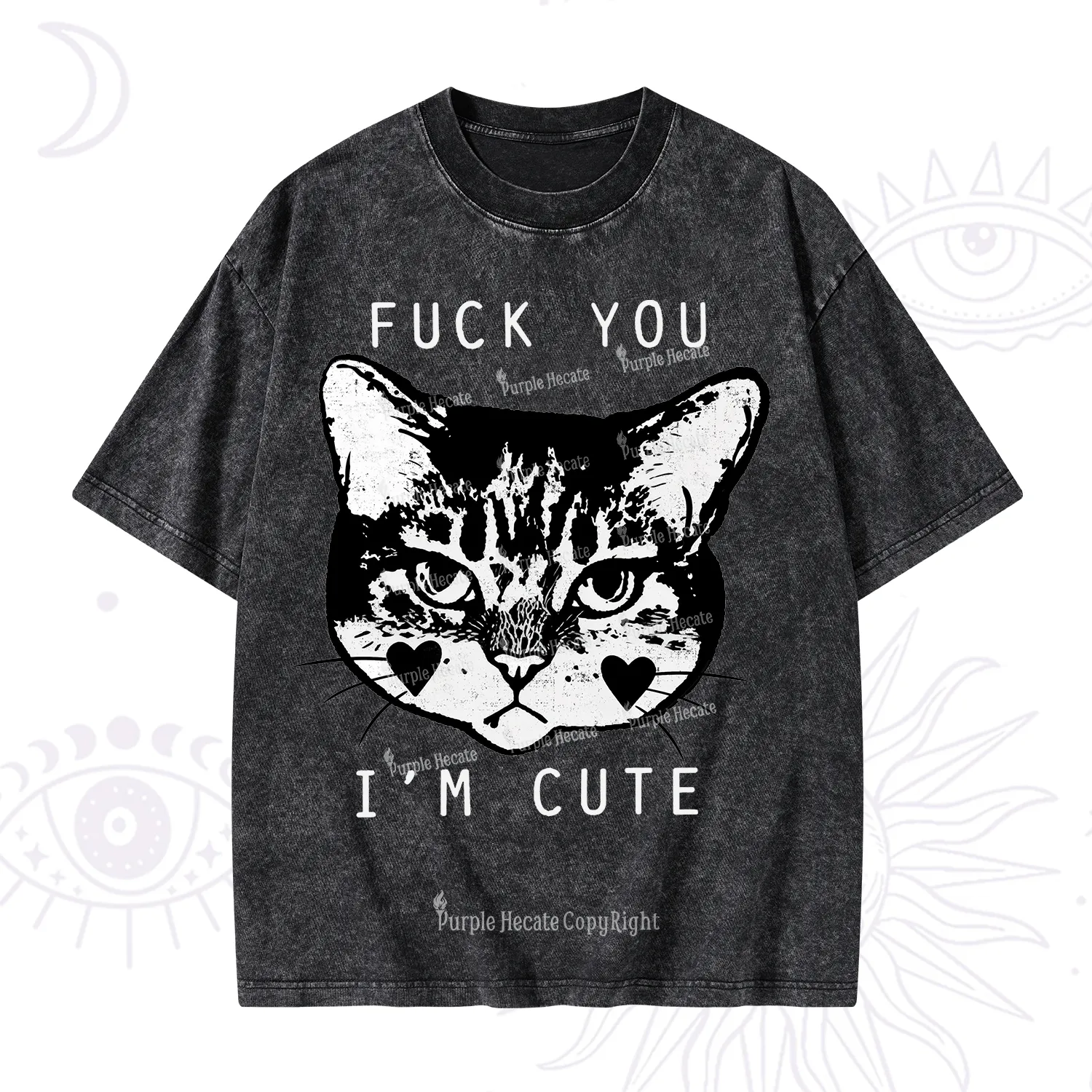 Purplehecate Fuck You I'm Cute Washed T-Shirt
