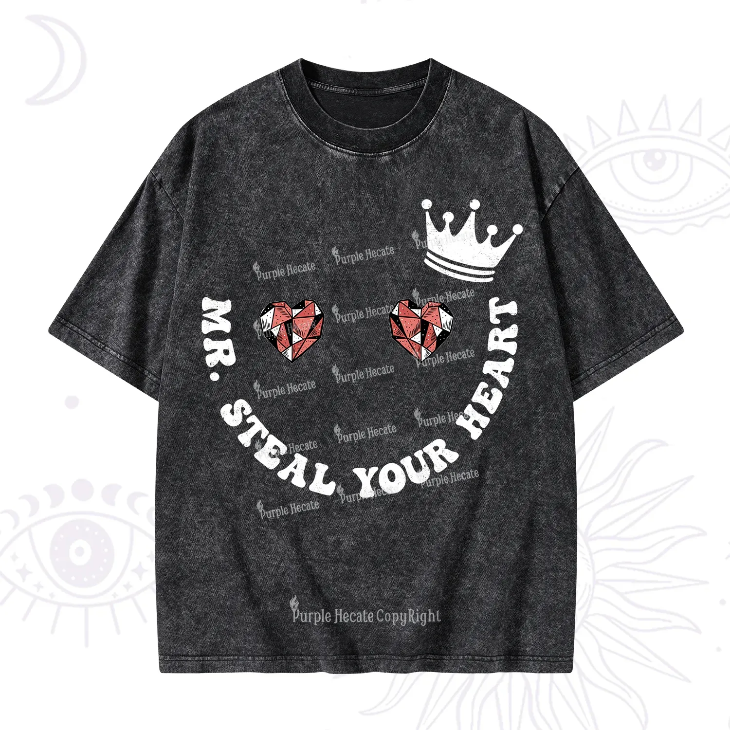 Purplehecate Mr Steal Your Heart Valentine Washed T-Shirt
