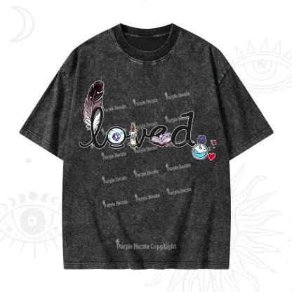 Purplehecate Magical Loved Valentine Washed T-Shirt