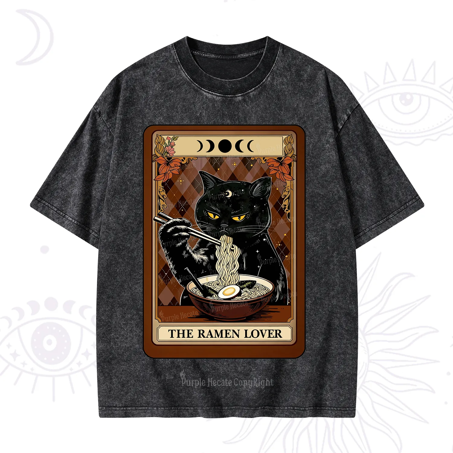 Purplehecate The Ramen Lover Tarot Washed T-Shirt